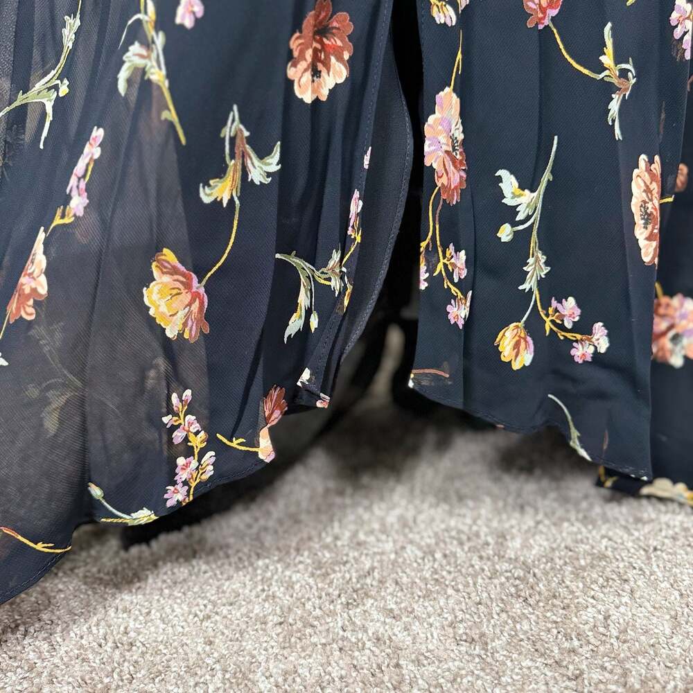 VTG Talbots Black Floral Babydoll Maxi Dress Whimsigoth Y2K 12 - Picture 11 of 11